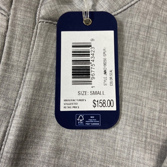 Johnnie O Men's Small Performance Quarter Zip Pullover Grey New Lightweight - Picture 3 of 9